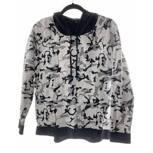 Black and White Camo-Print Koral Hoodie
